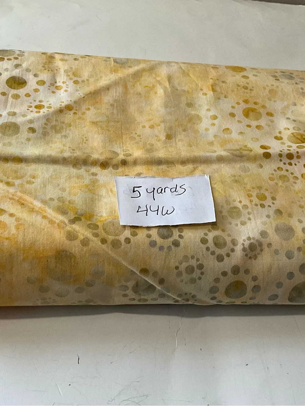 Quilting Sewing Fabric Batik/Tie-Dye Material Orange Silver Dots Cotton 5 Yards